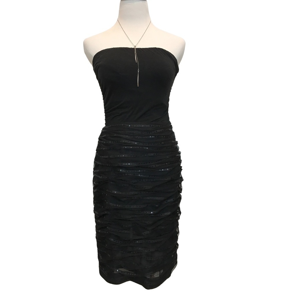 𝅺kay Unger Black Sequin Cocktail Skirt